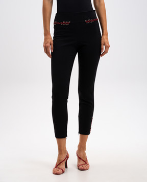 Alexander McQueen Black pants made of wool with laces 486673