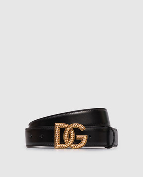 Dolce&Gabbana Black leather belt Plonge BE1663AV956