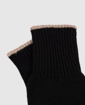 Brunello Cucinelli Black cashmere gloves M2293118