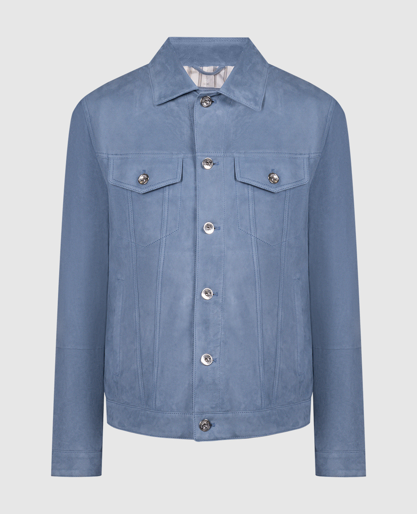 Blue suede jacket brunello cucinelli