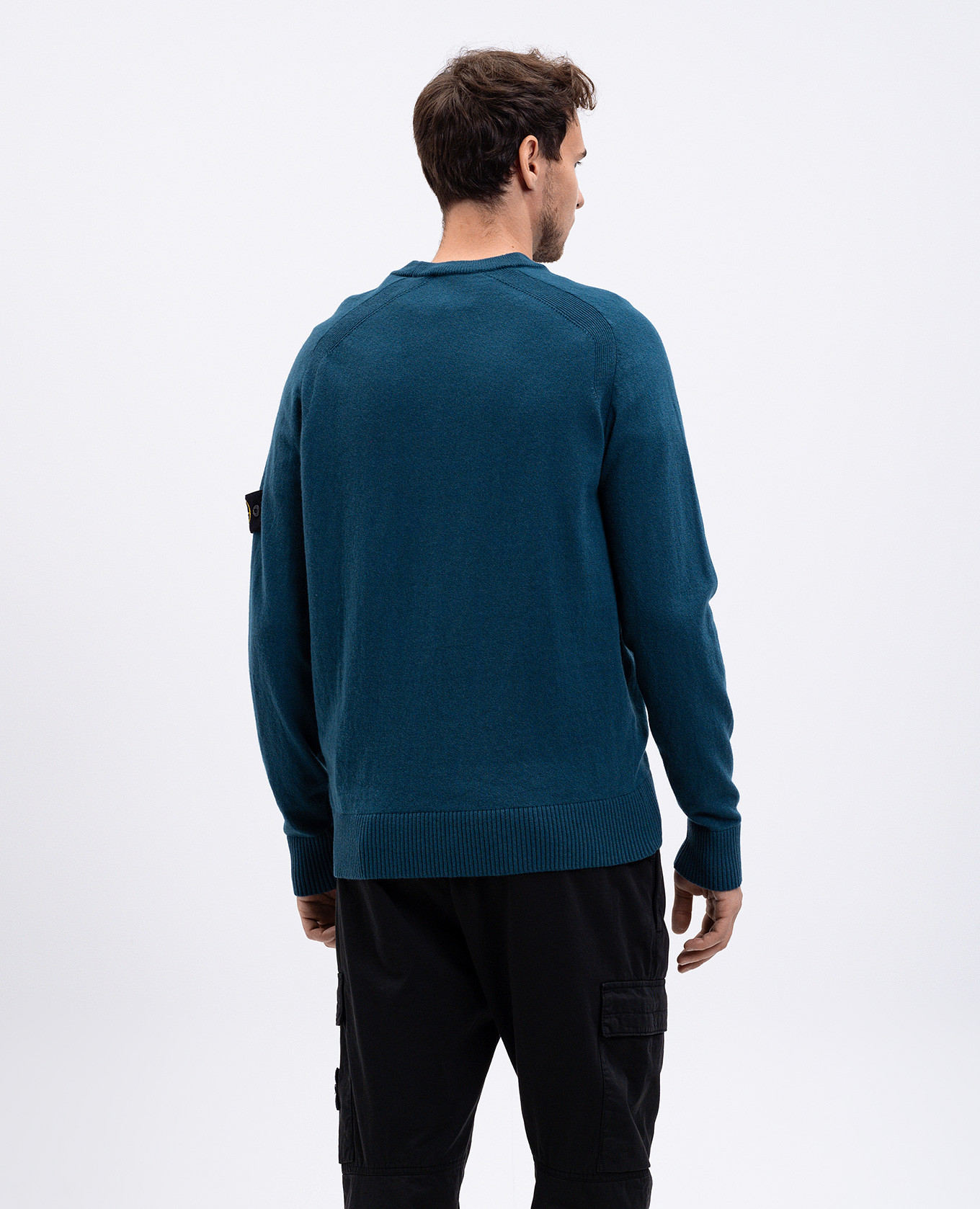 

Blue wool sweater with logo Stone Island