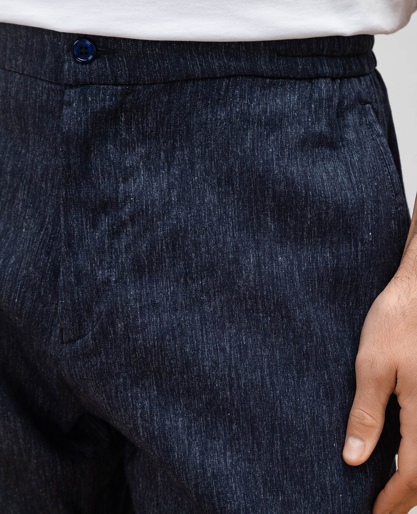 Blue cashmere and linen pants Marco Pescarolo 5