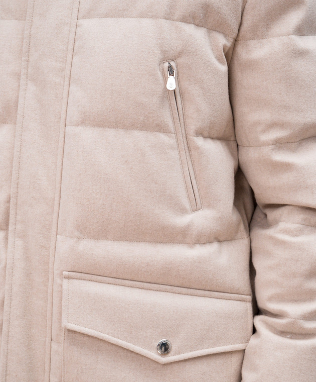 Brunello Cucinelli - Beige down jacket made of wool