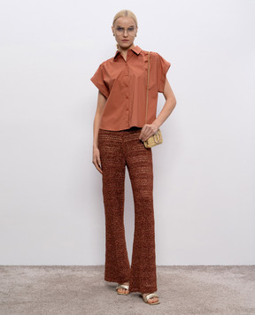 Twinset Brown shirt with lapels 251TT202H