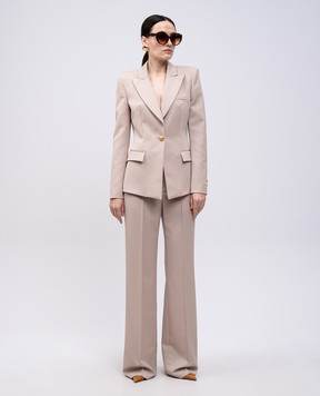 Giuseppe Di Morabito Milano Beige wool trousers with logo emblem 04SSPA11404410