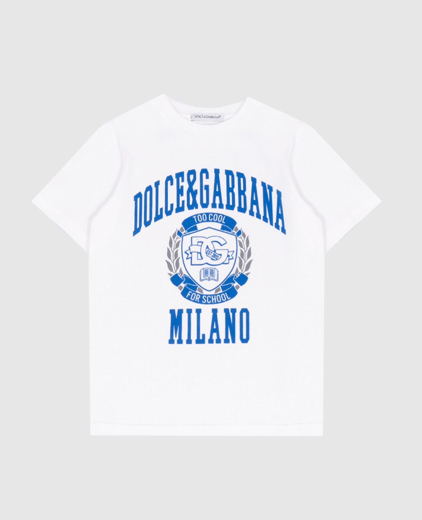 Children's white t-shirt with logo print dolce&gabbana