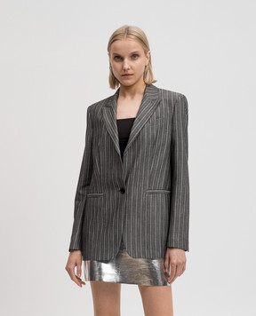 Dondup Gray striped jacket DJ524EF0134DXXX