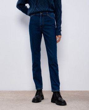 Twinset Blue slim fit jeans with logo patch 242TT2490
