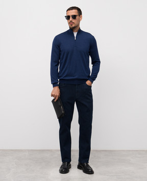Bertolo Cashmere Blue silk and wool sweater 901615000048