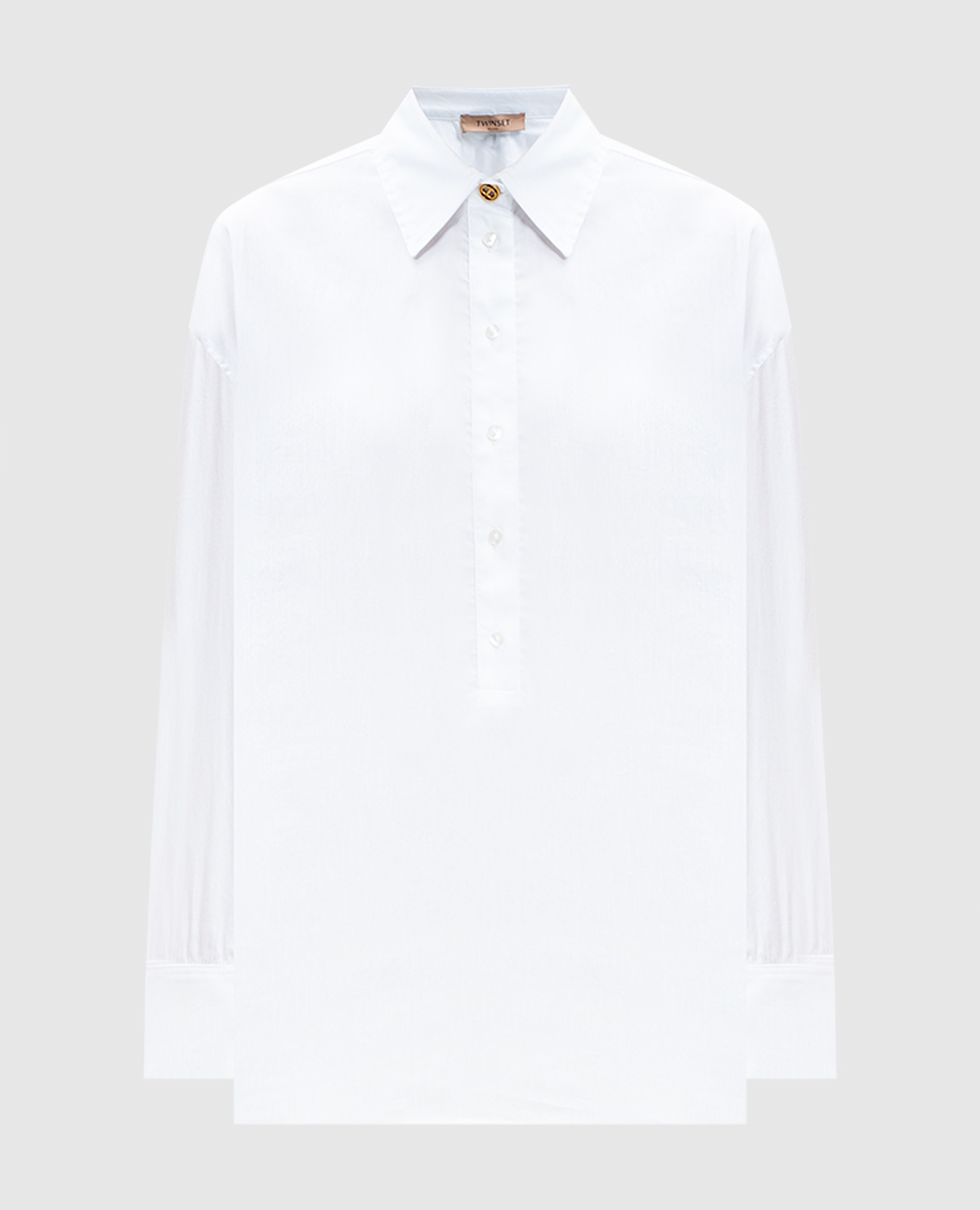 White blouse with metallic Oval T logo Twinset