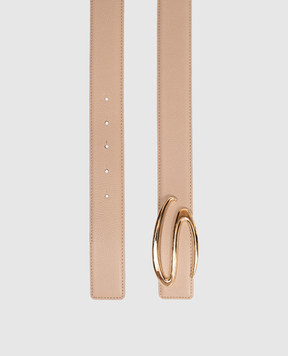 Santoni Beige leather belt with monogram logo CW35VC907ASTASIWFM35