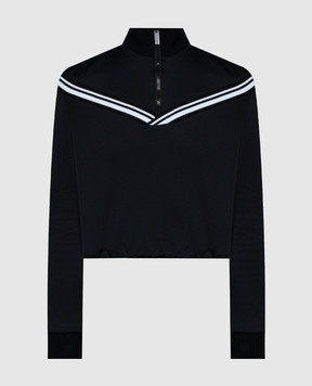 Off-White Black anorak with branded ribbon OWVC009S24JER001