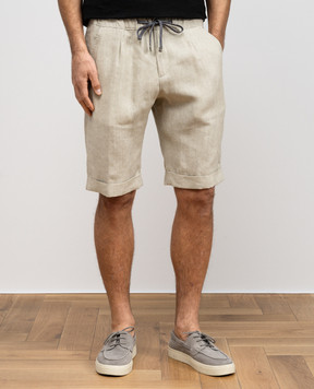 Cashmere&Whiskey Beige linen shorts 0255500195