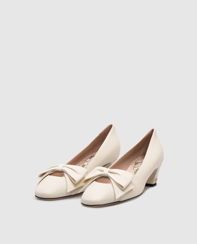 Valentino Beige leather BOWOW shoes with a bow 6W2S0LB5DDT