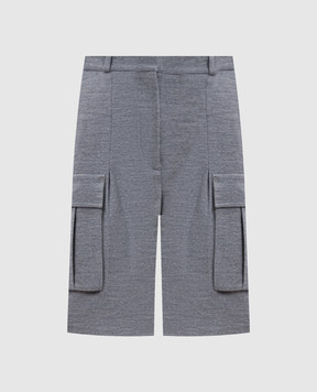 Balmain Grey melange wool bermuda shorts FF0PA355JL17