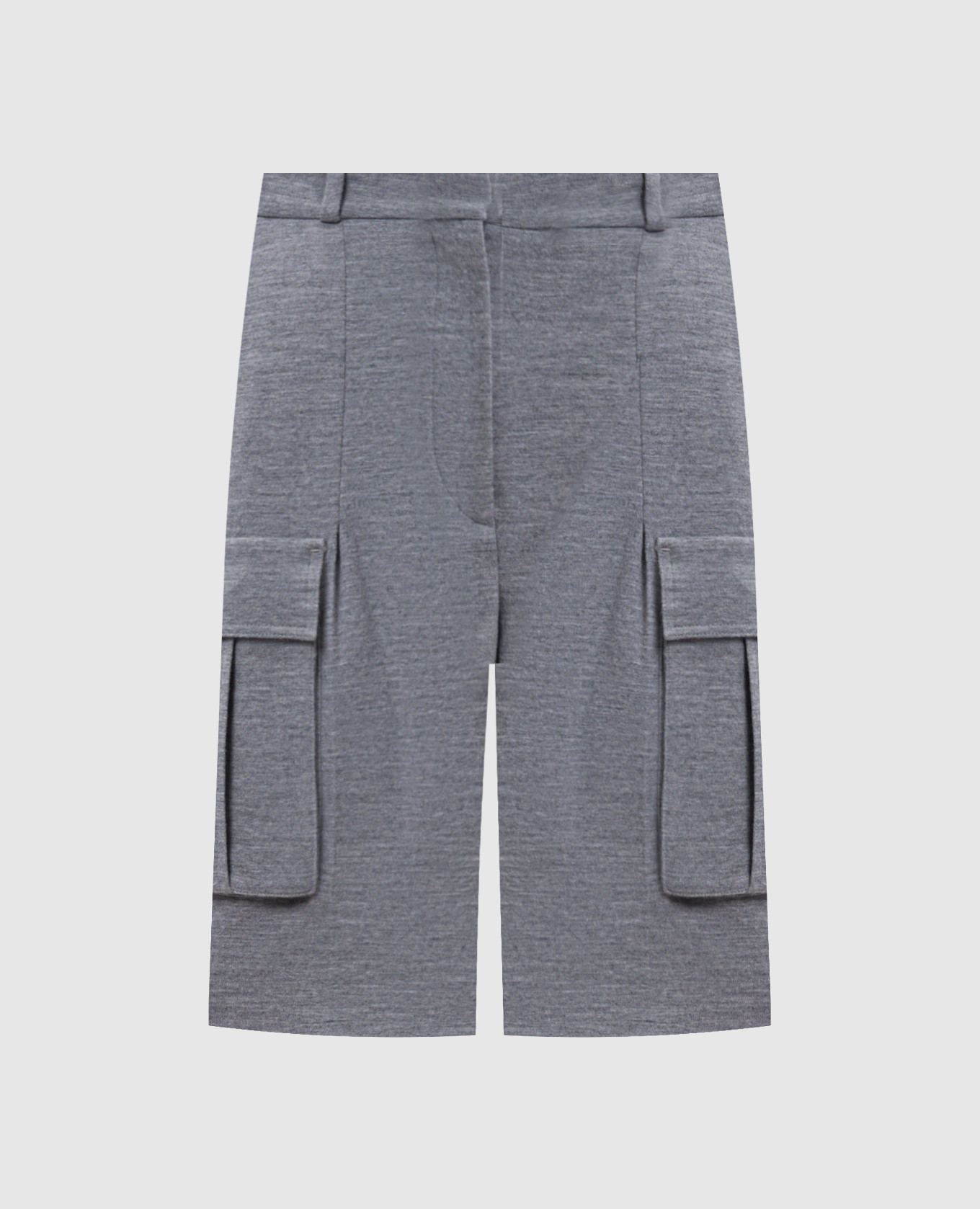 Grey melange wool bermuda shorts Balmain