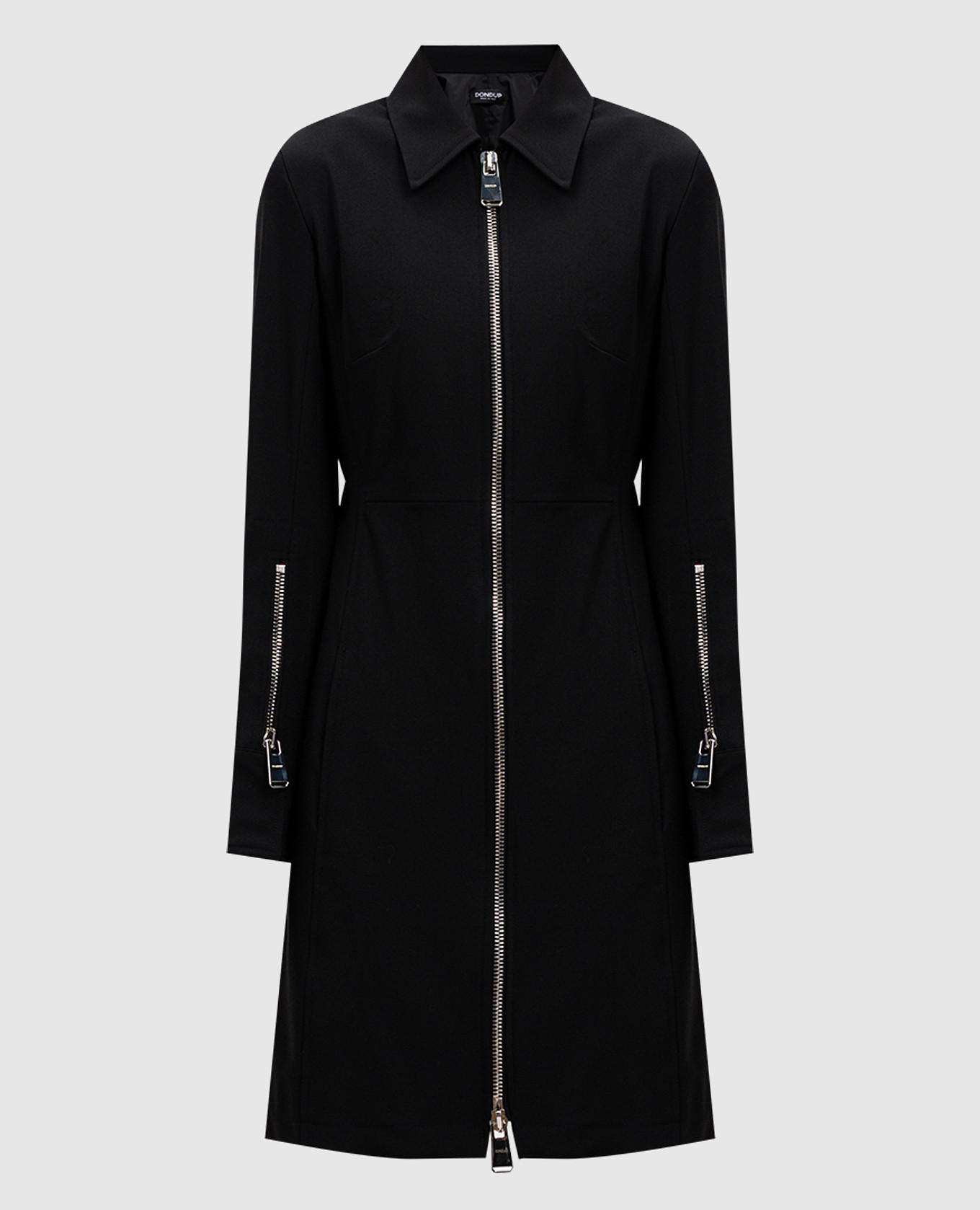 Black wool mini dress with logo Dondup
