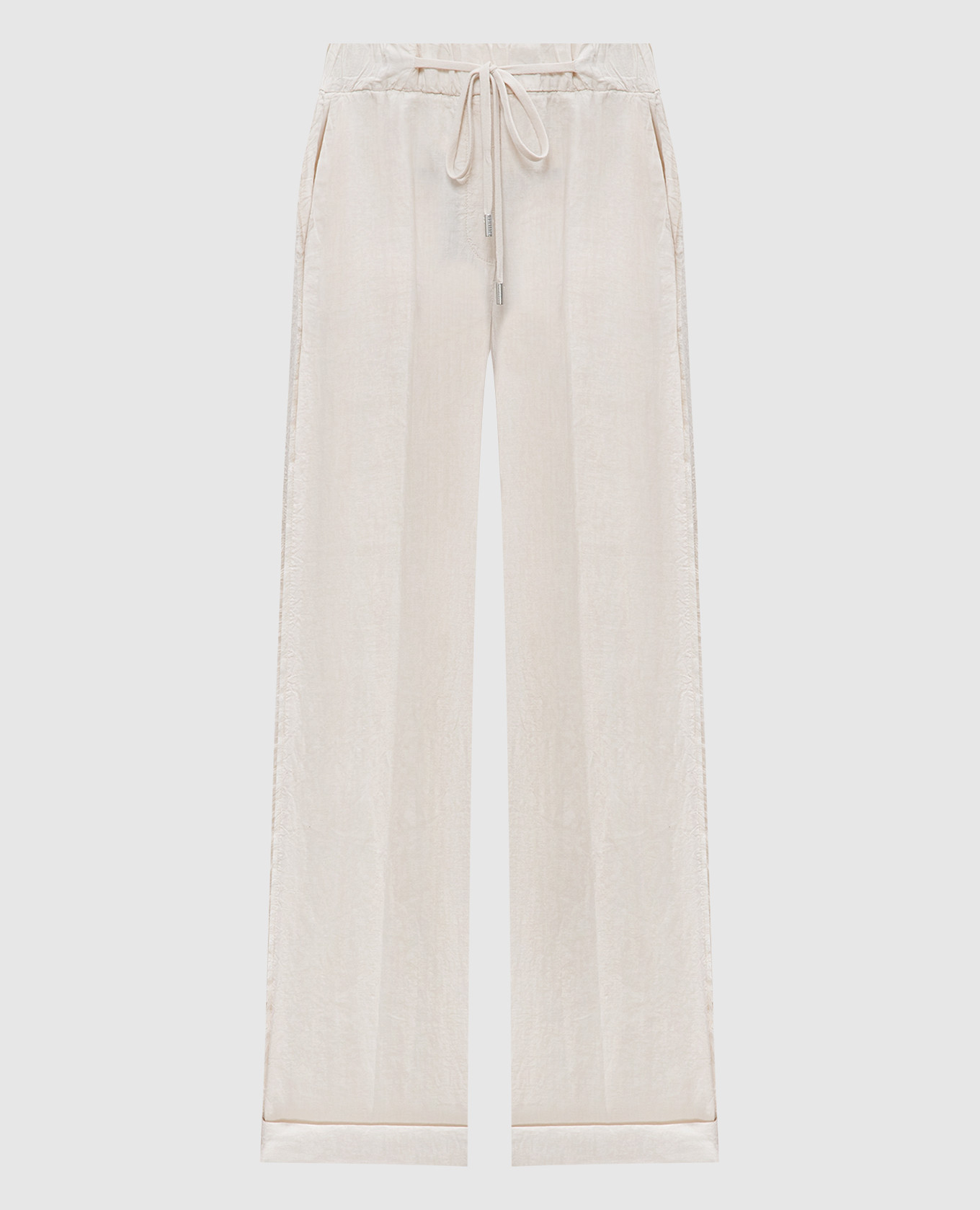 

Beige linen pants with fringe Peserico