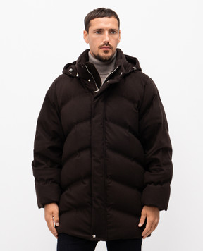 Brett Johnson Brown cashmere down jacket FW25O58L761ESP
