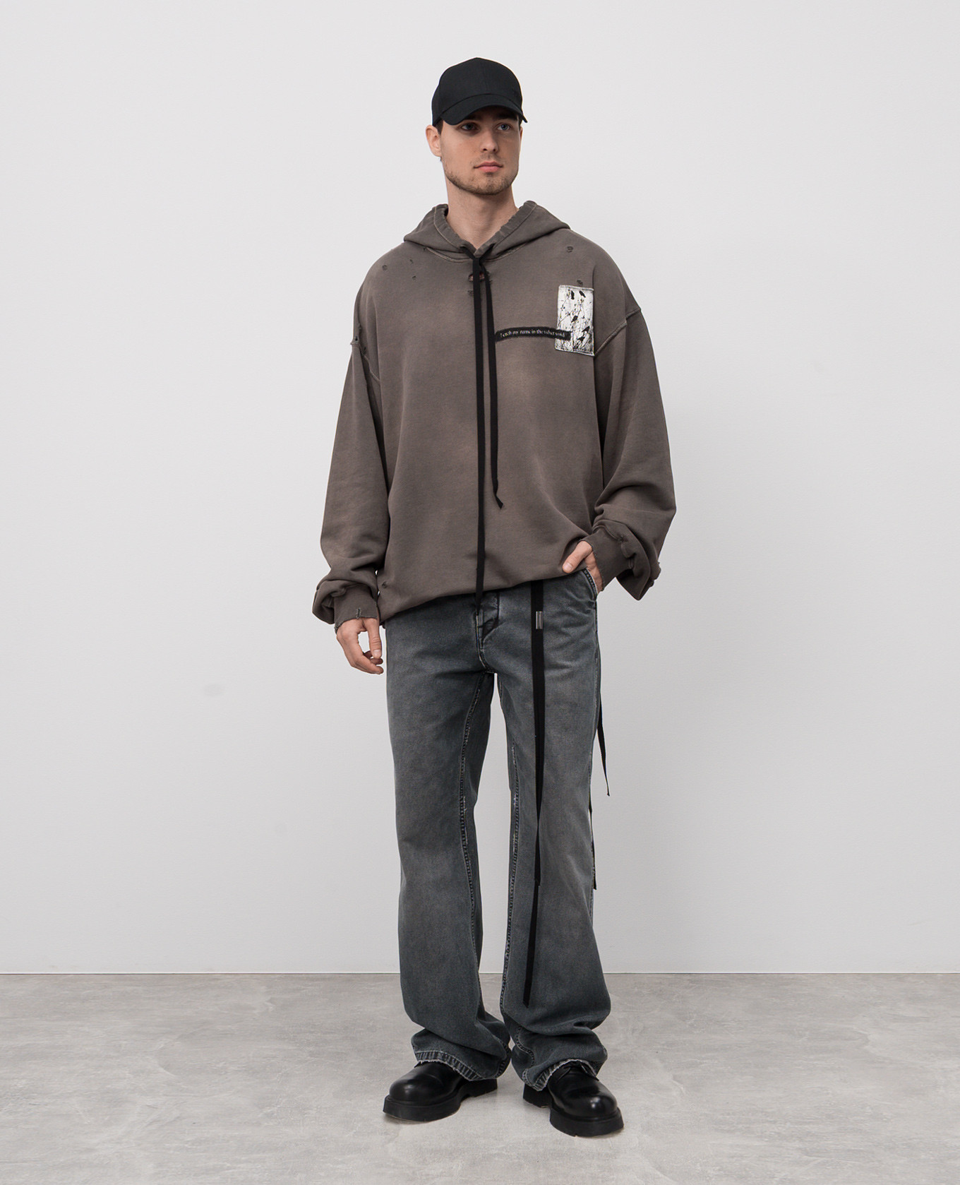 

Grey hoodie with vintage effect Ann Demeulemeester