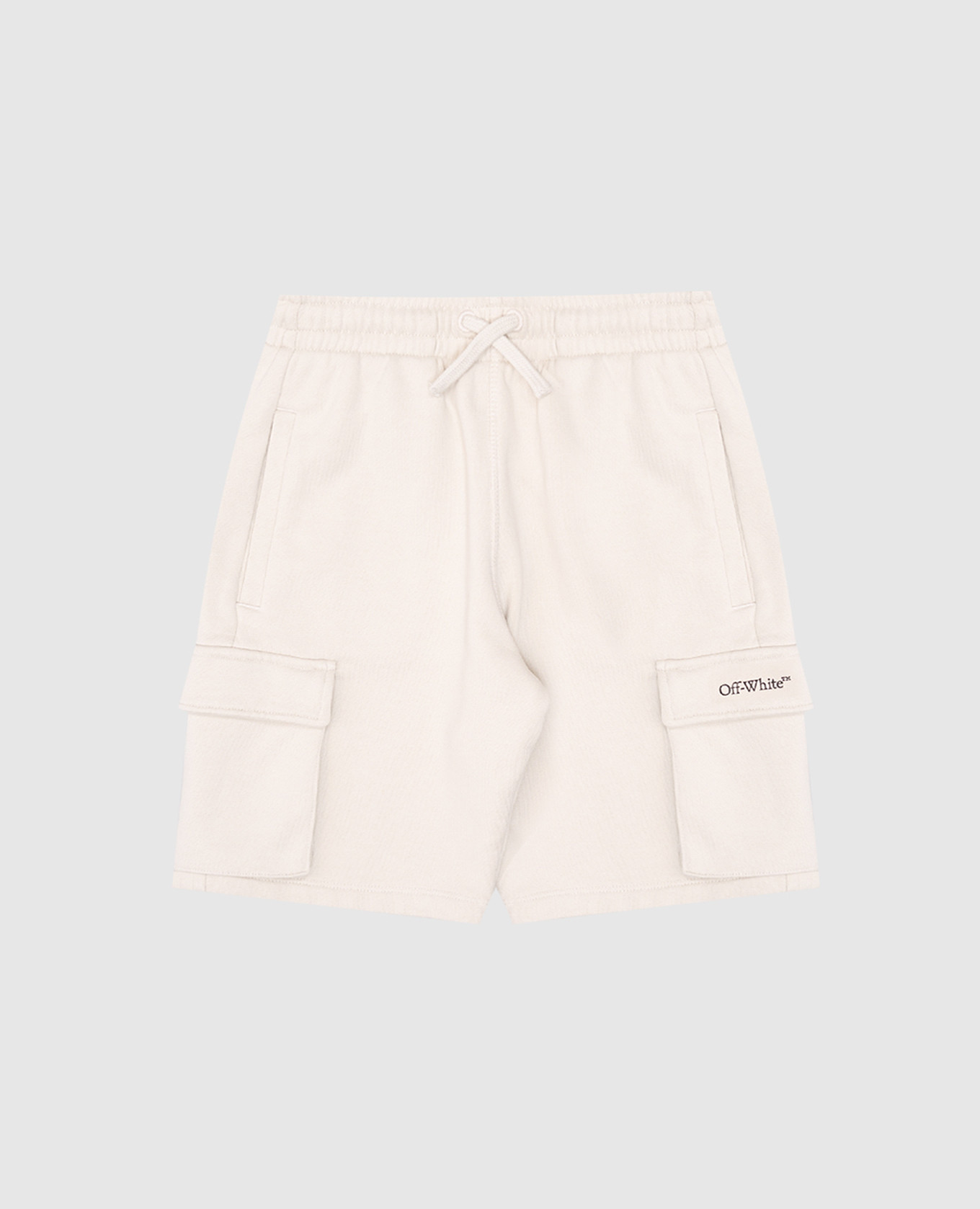 

Children's beige cargo shorts with logo print Off-White
