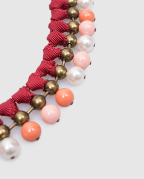 Lanvin Red necklace with chains and beads AW3N2HPERP8A
