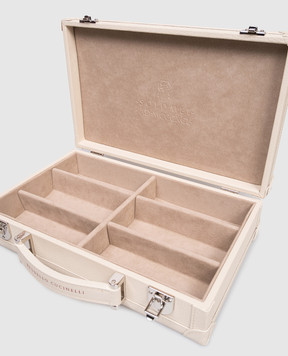 Brunello Cucinelli Beige leather organizer for glasses MLCHEU381