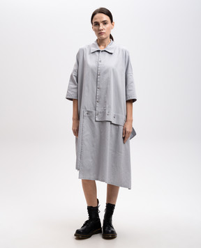 Y`S Yamamoto Gray dress of asymmetrical cut YTD80002