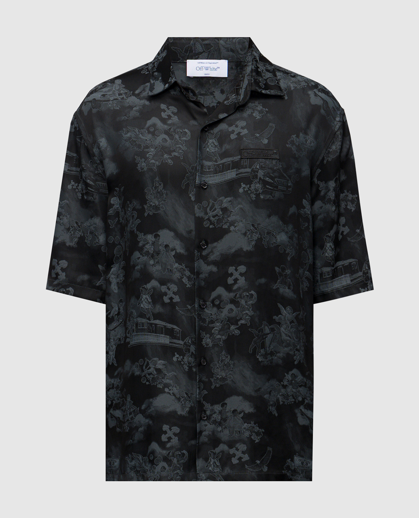

Black short-sleeved shirt with logo pattern Off-White