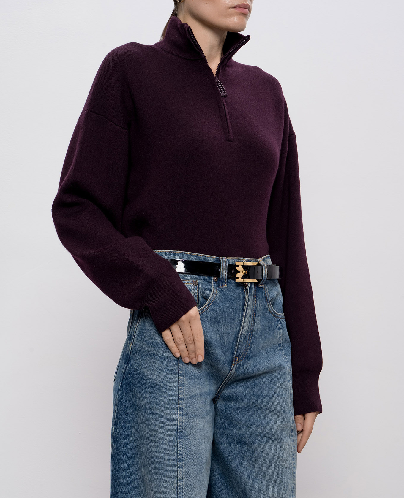 

Black patent leather belt Victoria Beckham