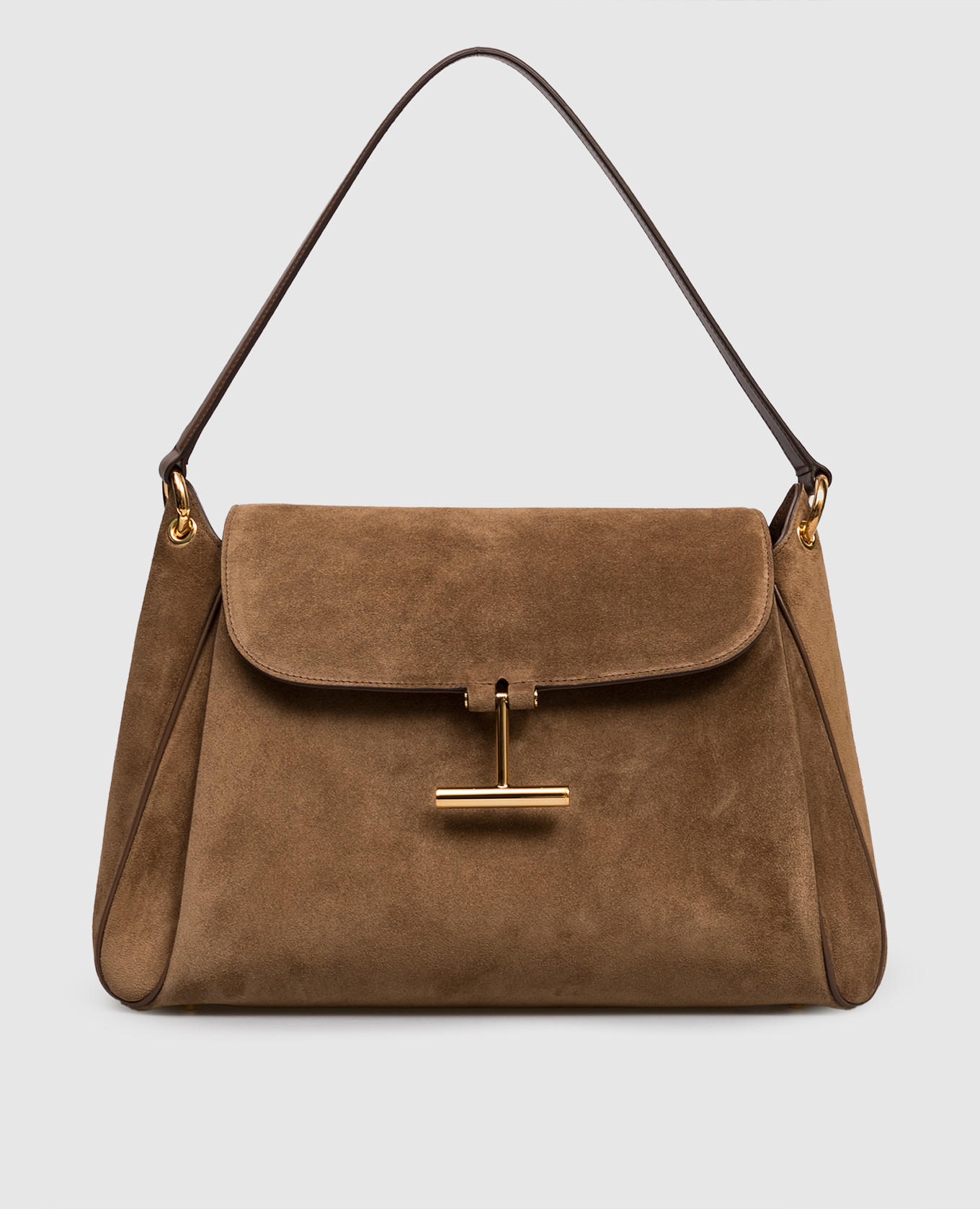 

Brown suede bag with branded pendant Tom Ford
