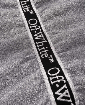 Off-White Children's gray lurex dress with logo pattern OGDF002F24FLE001
