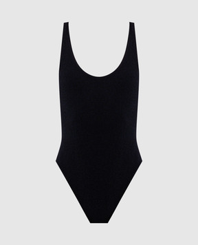Balmain Black swimsuit with logo engraving BKBUF2260
