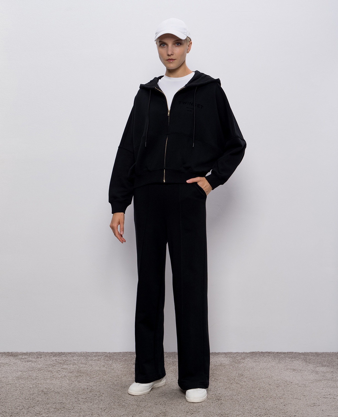 

Black sports jacket with logo Twinset