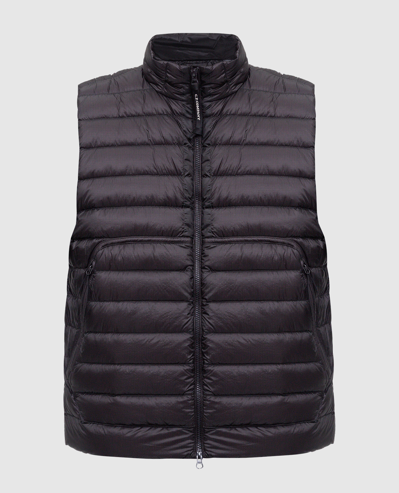 

Black DD Shell quilted down vest with logo patch C.P. Company