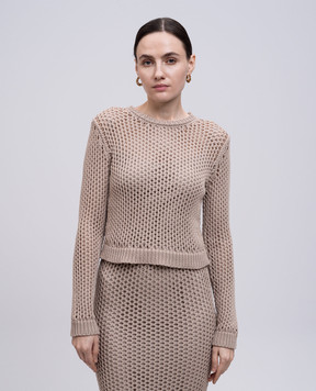 Peserico Beige openwork jumper S89294F0309266