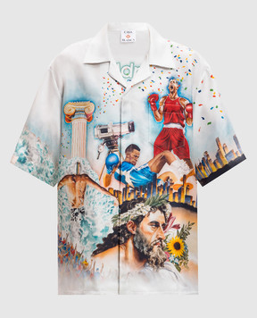 Casablanca Celebration du Sport silk blouse UWPS25SH00301
