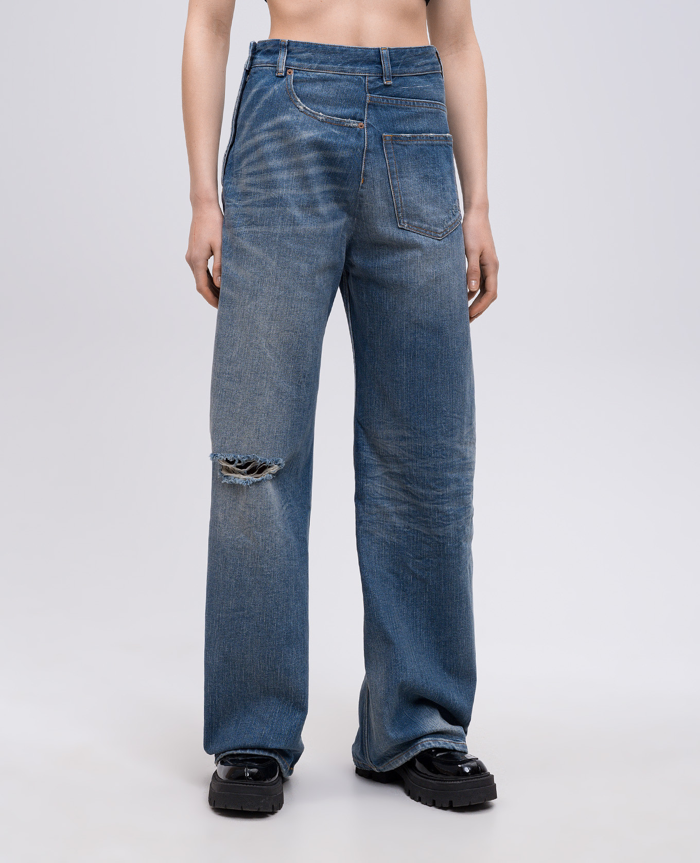 

Blue jeans with logo patch Maison Margiela MM6
