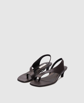 Toteme Brown leather heeled sandals 252WAS0201LE0131