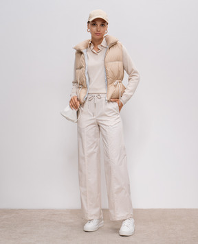 Peserico Beige pants with a logo A0464801979