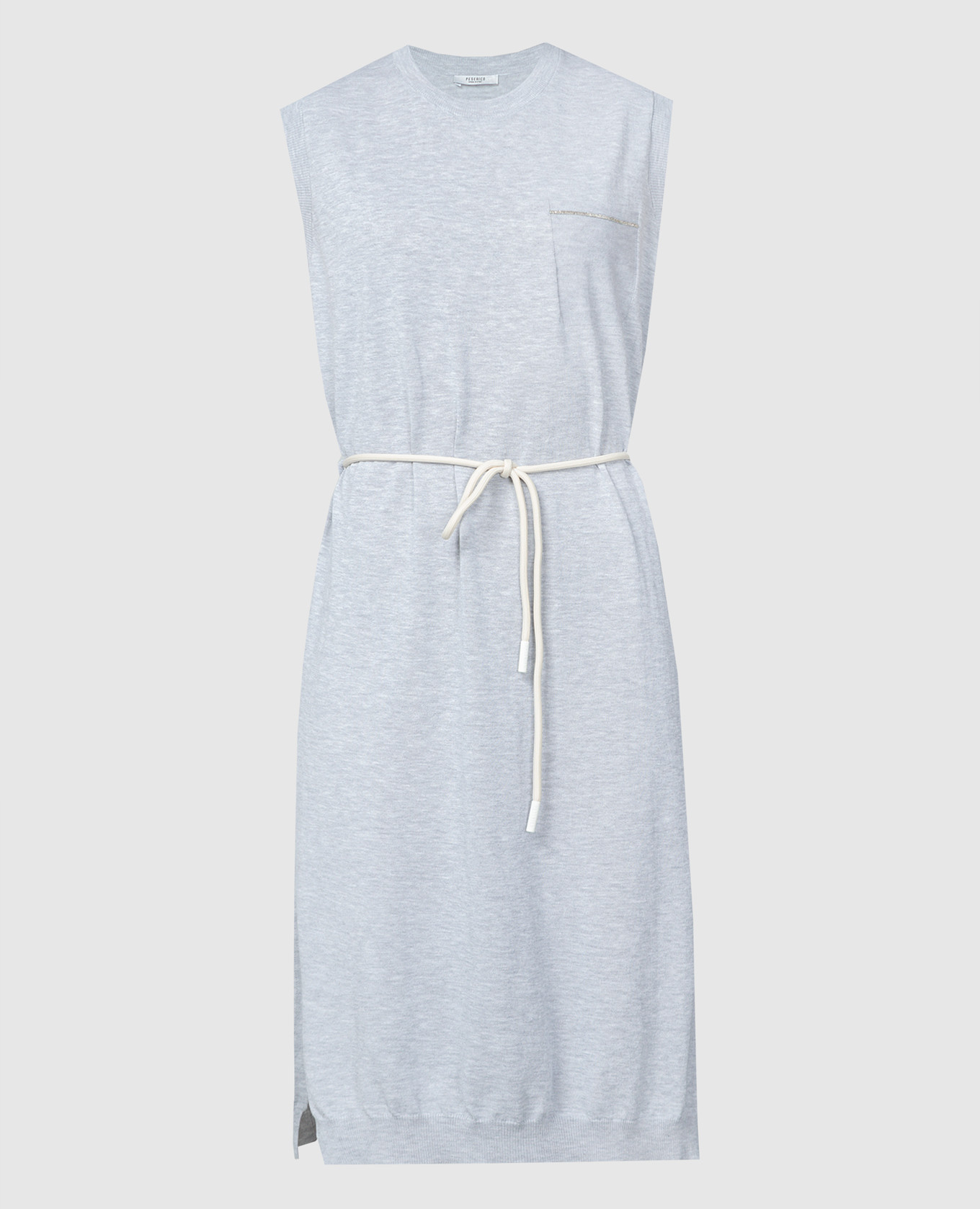 

Gray melange dress with monil chain Peserico, Grey