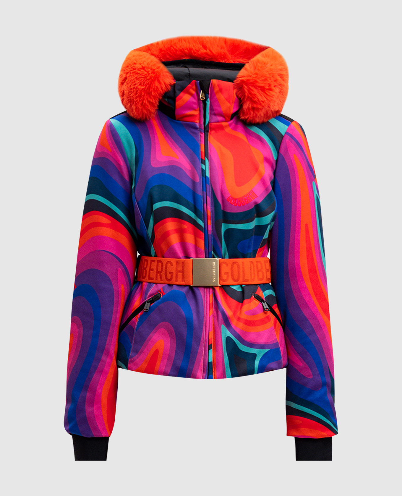

MUSE FAUX BORDER ski jacket in an abstract print Goldbergh, White