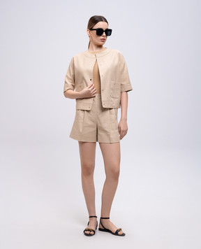 Max Mara FAVILLA beige linen shorts FAVILLA