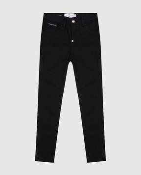 Philipp Plein Children's black slim jeans with crystals GDT0041610