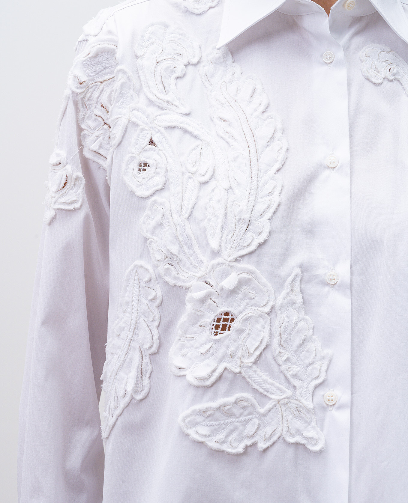 

White blouse with floral applique Ermanno Scervino