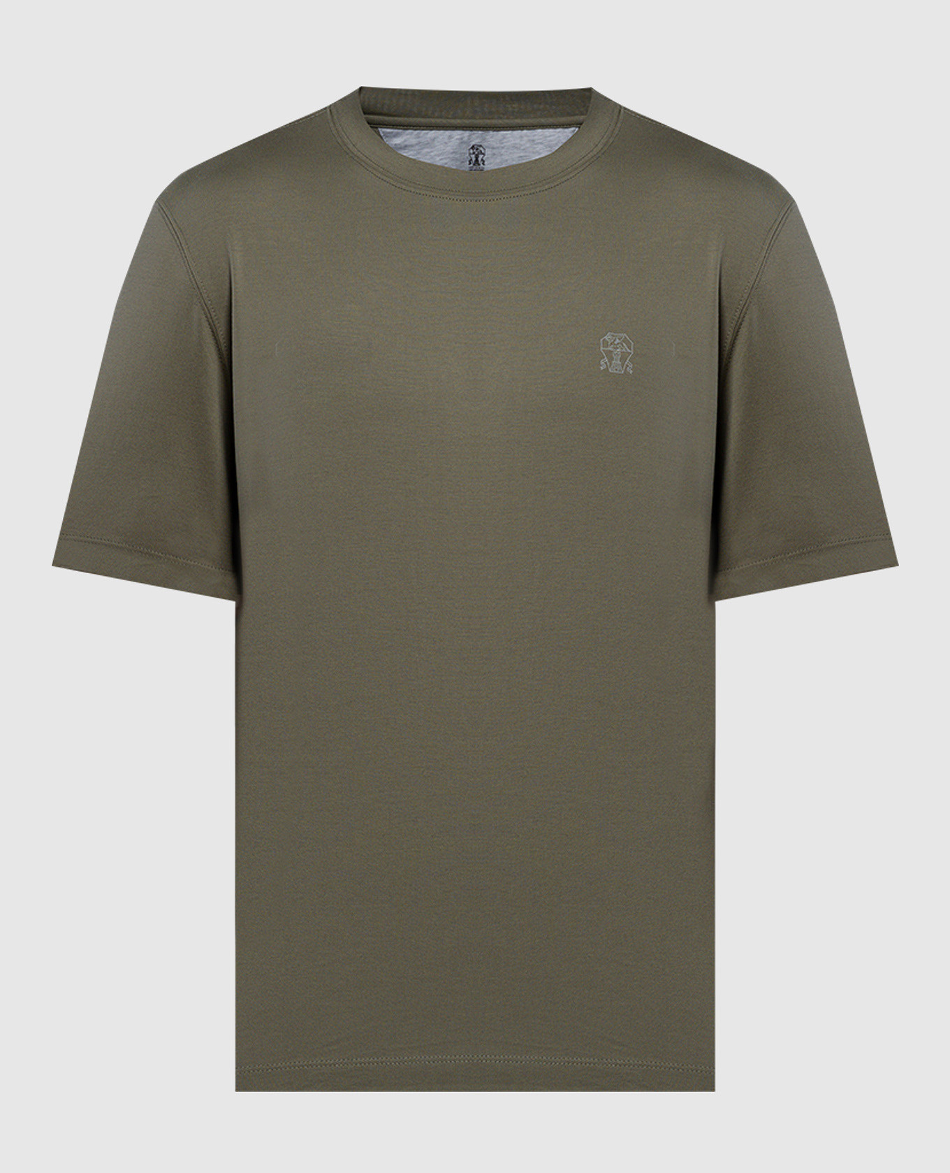 Green t-shirt with logo brunello cucinelli
