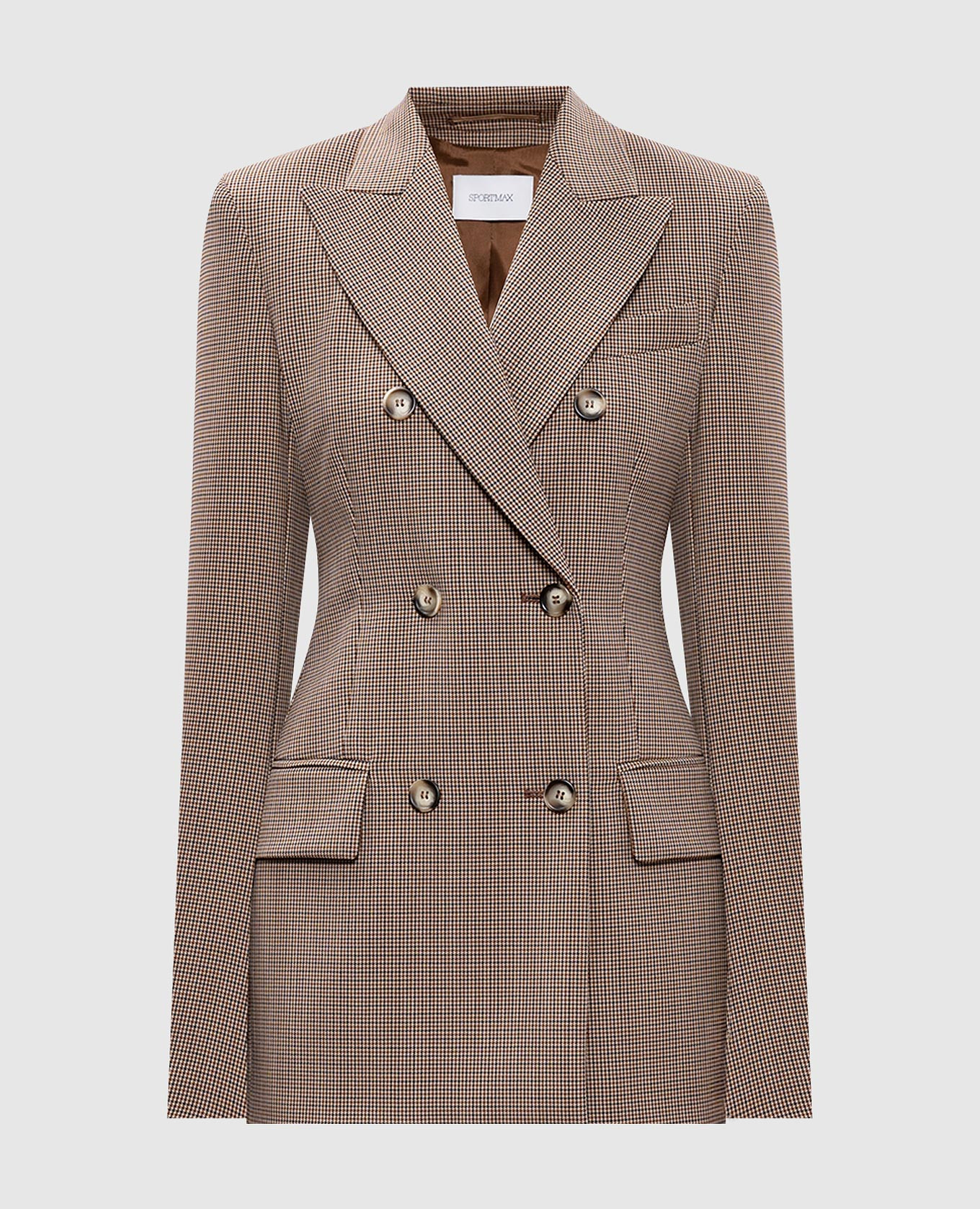 

Brown OCROMA double-breasted jacket with patterned wool Max Mara Sportmax