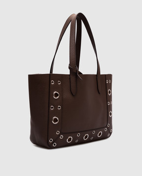 Valentino Nellcôte brown leather tote bag 7W2B0R88MJL