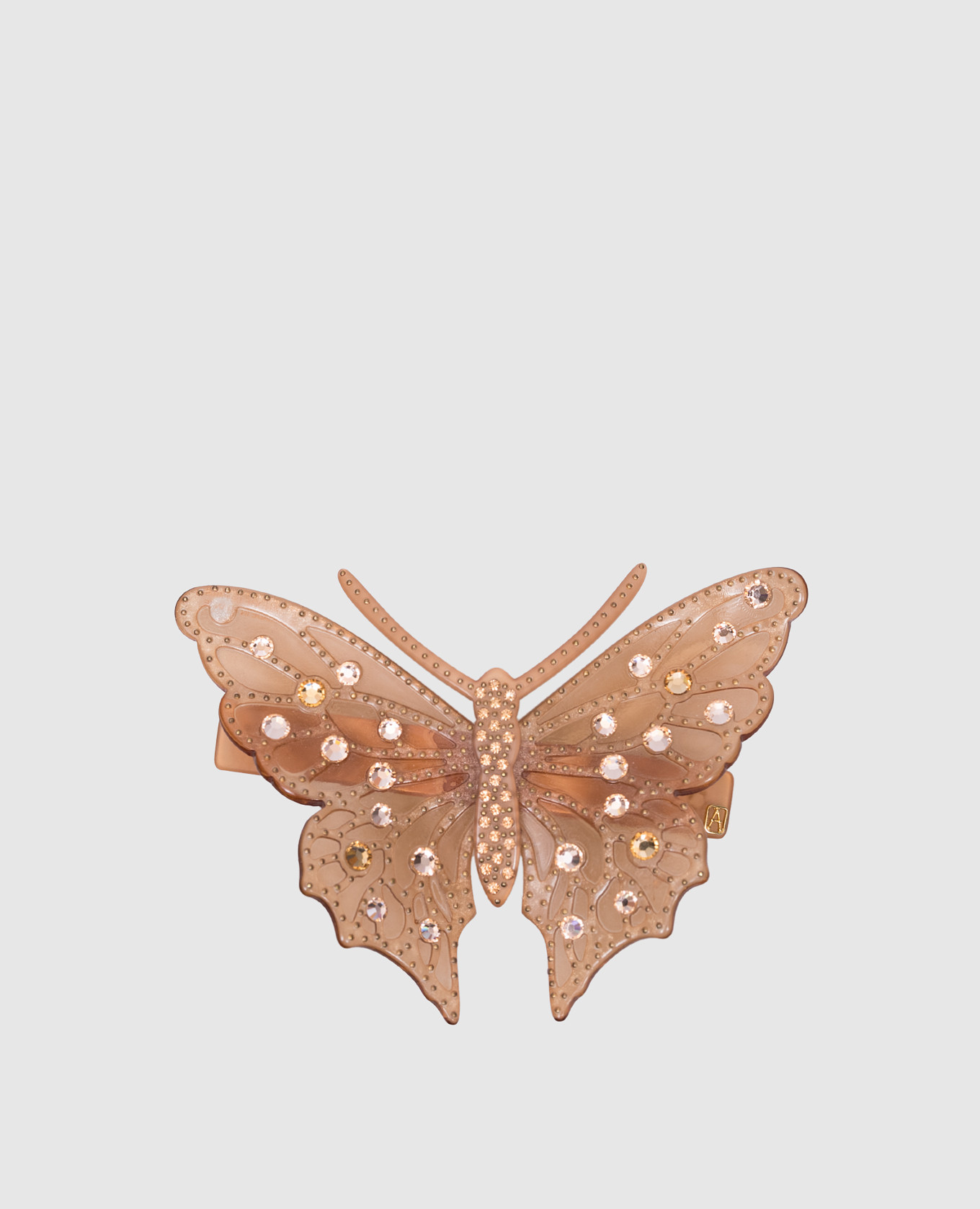 

Beige pin with crystals Alexander, Бежевый