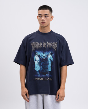 Vetements Blue T-shirt with branded print UCF76TR700N